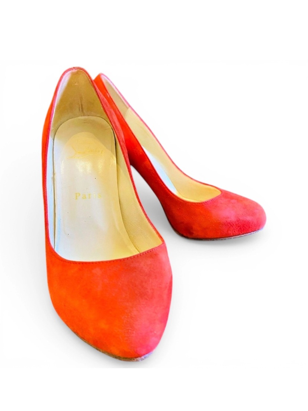 🛍️ Christian Louboutin Authentic Pigalle Follies 100 Veau Heels Red Suede